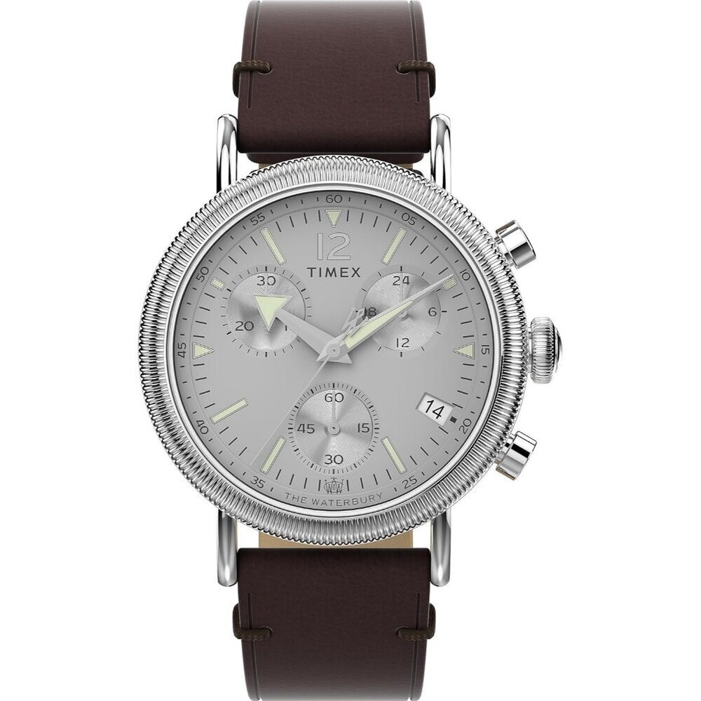 Men’s Brown Sliver Stainless Steel Analog Stylish Comfortable Buckle Wrist Watch
